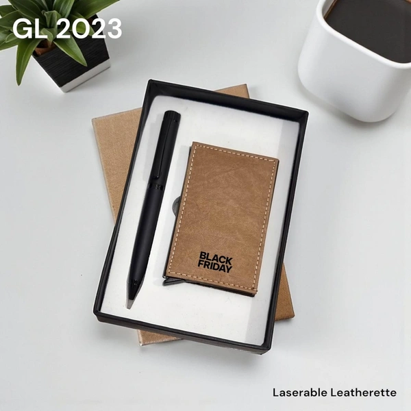 GL 2023 Camel Texture Pen and cardholder set