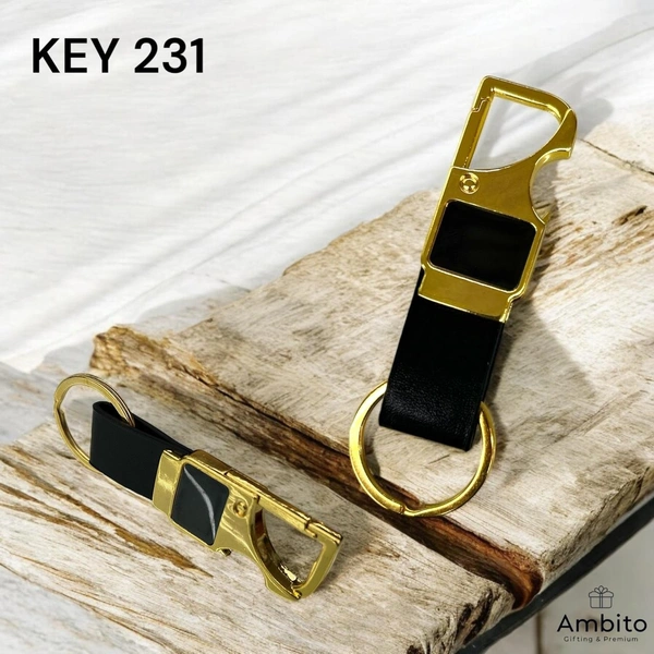 Key 231 Black& Gold hook keychain