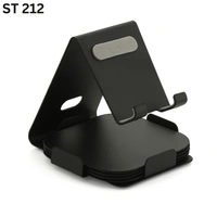 ST 212 Black regular mobile stand with 4 plates coaster
