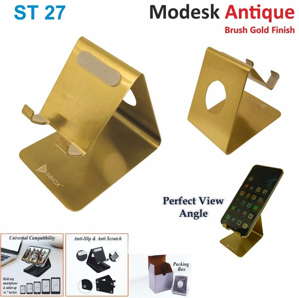 ST 27 Gold Brush Finish Universal Mobile Stand