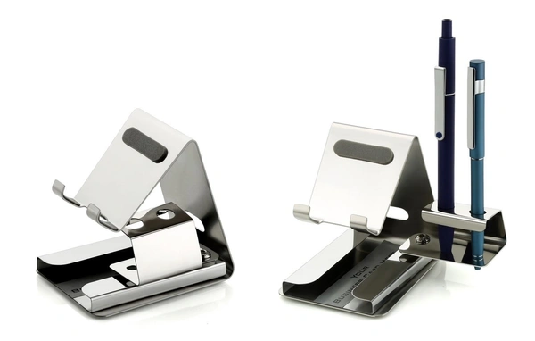 ST 35 Steel Mirror Mobile Stand with 2 Pen Holder Attachment