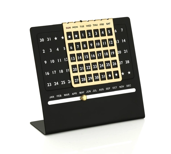 ST 86 Mat Black Big Size Perpetual Table Calendar Sliding Month Style