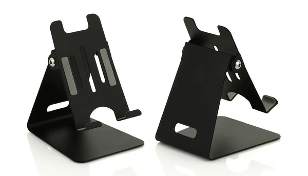 ST 92 New Metal Big Flexy Mat Black Coated Multi Angle Mobile Stand