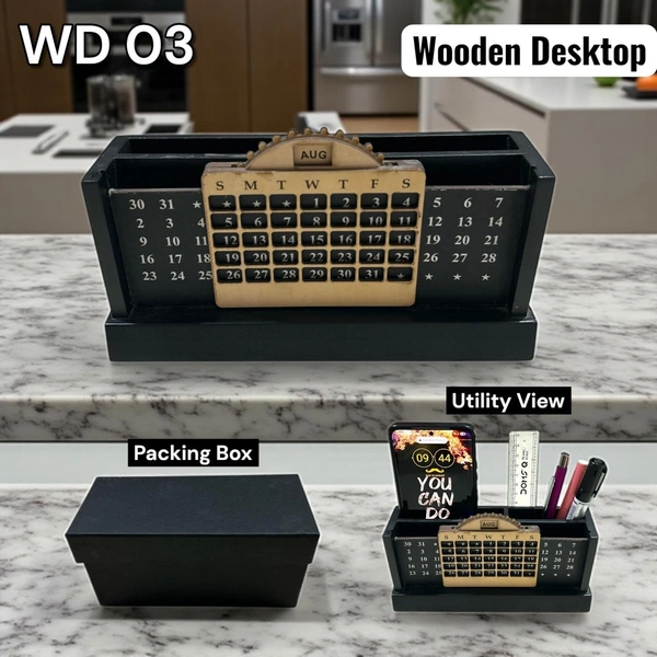 WD-03 Wooden calender pen stand
