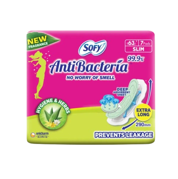 Sofy Body Fit AntiBacteria XLSanitary Napkins (Pack of 7 Pads)