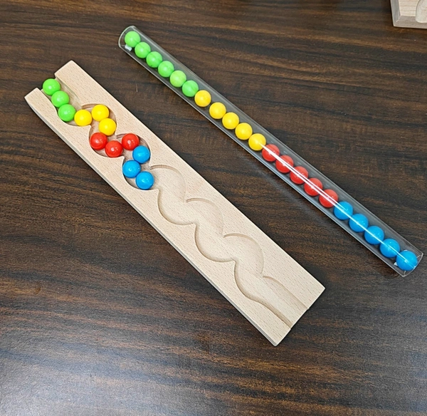 Kancha Marble run track Tik Tik wood quality track toy for kids, wooden gift for kids toy, montessory toy birthday gift - With Pipe full Set