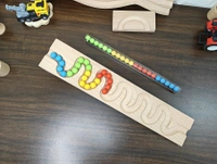 KANCHA Kancha Marble Run Track, Long Track, Marble Race, Marble Run Race Wooden Plate, Light Weight Toy, Montessori Pack of 1 Waves Maze Toy Wood Toy - Without Pipe