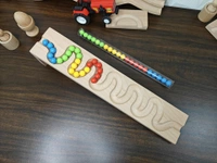 KANCHA Kancha Marble Run Track, Long Track, Marble Race, Marble Run Race Wooden Plate, Light Weight Toy, Montessori Pack of 1 Waves Maze Toy Wood Toy - Without Pipe