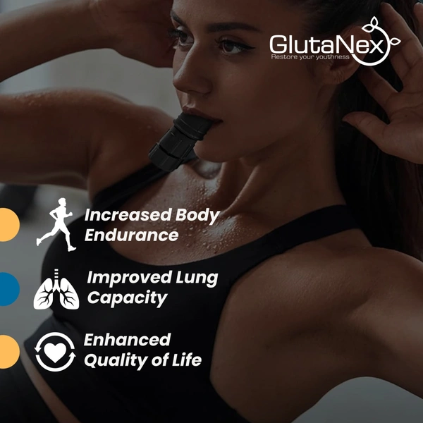 Glutanex Breathing Trainer | Breathing Resistance Trainer for Oral and Muscular Exercise | Lung Capacity Exercise Device | Lung Exerciser Equipment for Respiratory Muscle Exercise | Men and Women | Black