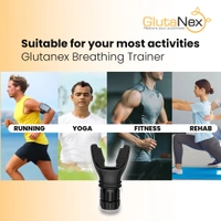 Glutanex Breathing Trainer | Breathing Resistance Trainer for Oral and Muscular Exercise | Lung Capacity Exercise Device | Lung Exerciser Equipment for Respiratory Muscle Exercise | Men and Women | Black