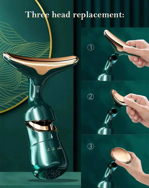 Glutanex 3 in 1 Massager | Electric Face Slimming and Uplift Massager | Anti Wrinkles, Face, Neck & Eyes Massager for Skin Care | Vibration Facial Massager | Face Sculpting Tool Multifunctional Beauty Device | Neck Tightening Device Face Lift Tool - 3in1