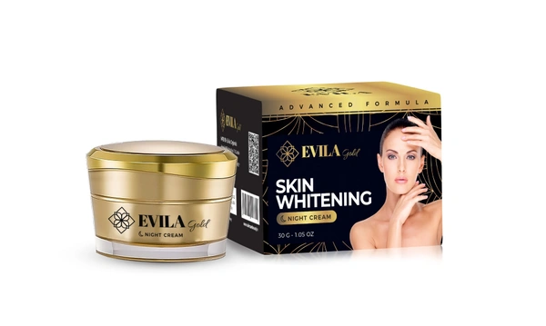 Evila Gold Glutathione Night Cream: Whitening and Rejuvenation for Radiant Skin - 30g