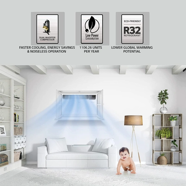 LG 1.5 Ton 5 Star Wi-Fi Inverter Window AC (Copper, JW-Q18WUZA, White) - Kathua Hiranagar Samba, Credit & Debit Cards