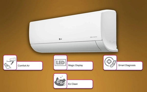 LG 1.5 Ton 5 Star Inverter Split AC (Copper, Convertible 5-in-1 Cooling, HD Filter with Anti-Virus protection, MS-Q18YNZA, White) - Hiranagar Kathua Samba, Credit & Debit Cards
