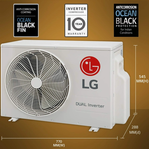 LG 1.5 Ton 5 Star Inverter Split AC (Copper, Convertible 5-in-1 Cooling, HD Filter with Anti-Virus protection, MS-Q18YNZA, White) - Hiranagar Kathua Samba, Credit & Debit Cards