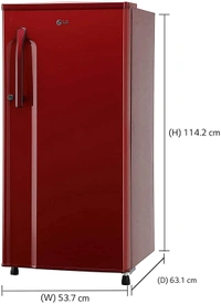 LG 188 L 2 Star Direct-Cool Single Door Refrigerator (GL-B191KPRC, Peppy Red, Moist 'N' Fresh) - Hiranagar Kathua, Credit & Debit Cards
