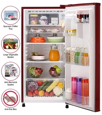 LG 188 L 2 Star Direct-Cool Single Door Refrigerator (GL-B191KPRC, Peppy Red, Moist 'N' Fresh) - Hiranagar Kathua, Credit & Debit Cards