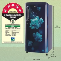 LG 190 L 5 Star Inverter Direct-Cool Single Door Refrigerator (GL-B201ABCZ, Blue Charm, Smart Connect) - Credit & Debit Card Accepted