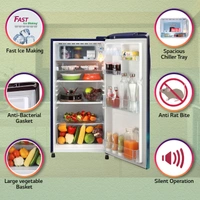 LG 190 L 5 Star Inverter Direct-Cool Single Door Refrigerator (GL-B201ABCZ, Blue Charm, Smart Connect) - Credit & Debit Card Accepted