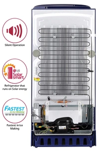 LG 215 L 4 Star Inverter Direct-Cool Single Door Refrigerator (GL-D221ABCY, Blue Charm, Base Stand with Drawer) - Kathua Hiranagar, Credit & Debit Card Accepted