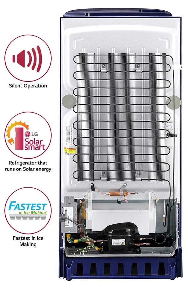LG 215 L 4 Star Inverter Direct-Cool Single Door Refrigerator (GL-D221ABCY, Blue Charm, Base Stand with Drawer) - Kathua Hiranagar, Credit & Debit Card Accepted