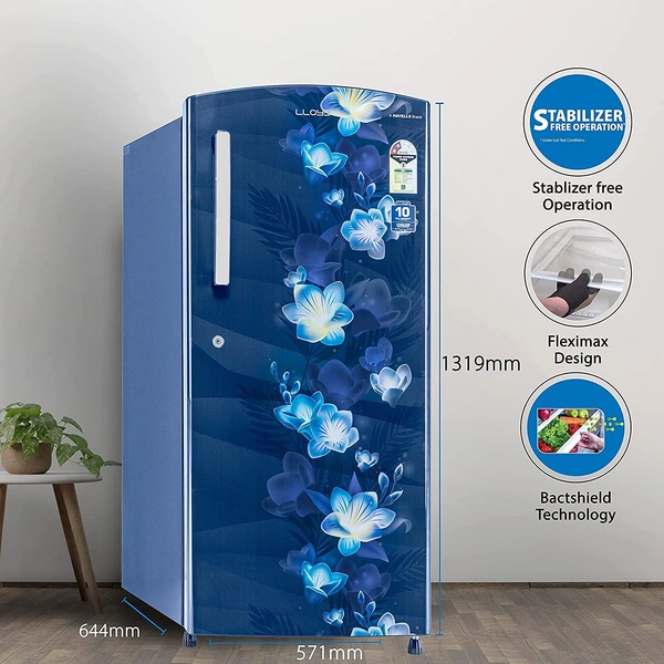 Lloyd 225 L 2 Star Direct Cool Single Door Refrigerator (GLDC242SGBT2PB, Gardenia Blue) - Hiranagar Kathua Ghagwal, Credit & Debit Card Accepted