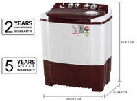 LG 7 Kg 4 Star Semi-Automatic Top Loading Washing Machine (P7010RRAY, Burgundy, Collar Scrubber) - Kathua Hiranagar Ghagwal, Credit & Debit Card Accepted