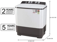 LG 9 kg 5 Star Semi-Automatic Top Loading Washing Machine (P9040RGAZ, Grey, Lint collector) - Hiranagar Kathua Jatwal, Credit & Debit Card Accepted, 3-5 Days