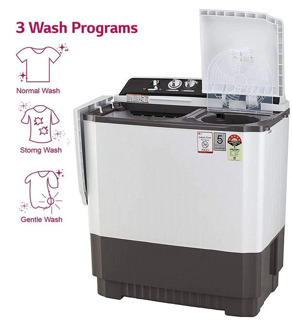 LG 9 kg 5 Star Semi-Automatic Top Loading Washing Machine (P9040RGAZ, Grey, Lint collector) - Hiranagar Kathua Jatwal, Credit & Debit Card Accepted, 3-5 Days