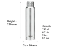 Milton Thermosteel Elfin 750 ml Bottle, Steelplain - Hiranagar