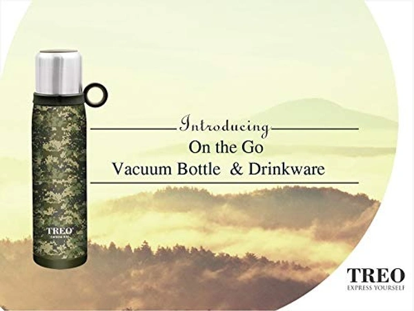 TREO by Milton Camouflage Carbine-650 Thermosteel Vaccum Insulated Hot & Cold Stainless Steel Water Bottle 600 ml (1 PC, Multicolour) - Hiranagar