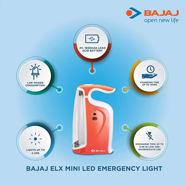 Bajaj ELX Mini 1.2-Watts LED Emergency Light (Red) - Hiranagar, Kathua Jatwal