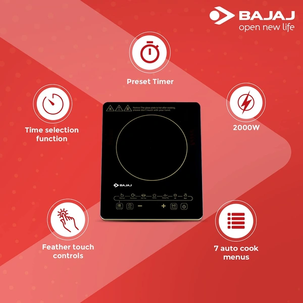 Bajaj Magnifique 2000W Induction Cooktop with Pan Sensor and Voltage Pro Technology, Black - Hiranagar, Kathua Jatwal