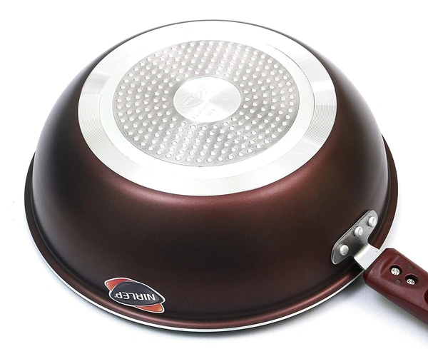 Nirlep Bajaj Electricals Selec+ J Class Aluminium 2.8 L 24 Cm Non Stick Induction Wok, 2.6 mm - Maroon - Hiranagar, Kathua Jatwal