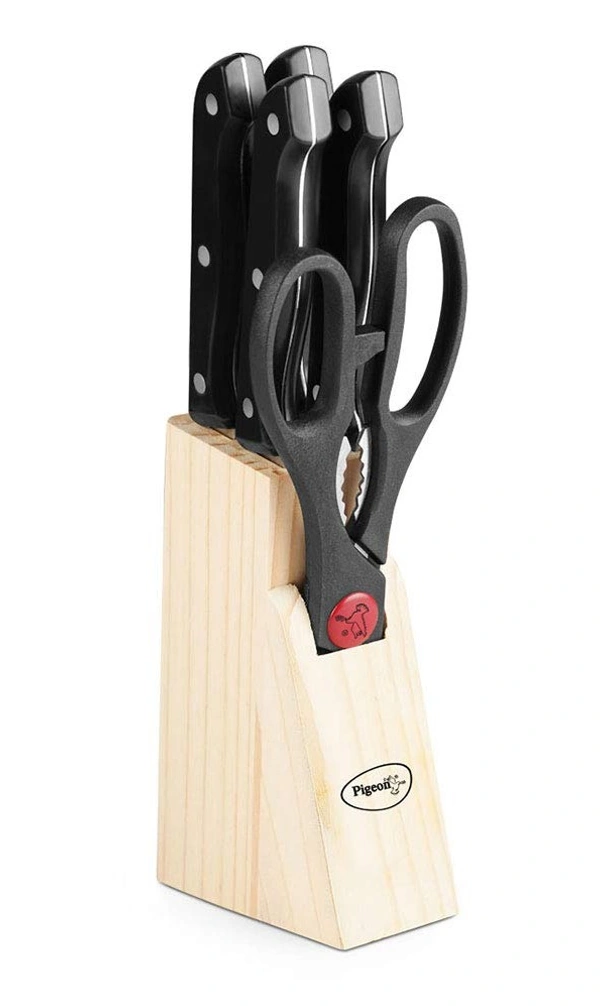 Kitchen Knifes 6 Piece Set with Wooden Block - Hiranagar, Kathua Jatwal