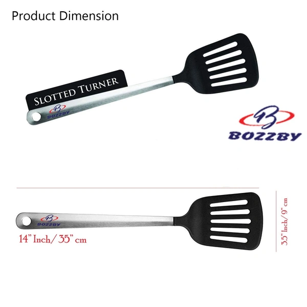 Nylon Heat-Resistant Nonstick Turner Scoop for Kitchen Cooking Utensil Tools Set (Black Color, Pack of 1 Pcs) - Hiranagar, Kathua Jatwal
