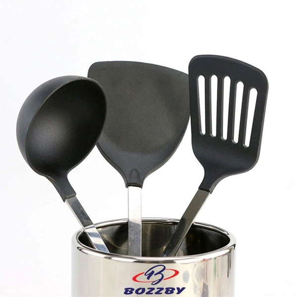 Nylon Heat-Resistant Nonstick Turner Scoop for Kitchen Cooking Utensil Tools Set (Black Color, Pack of 1 Pcs) - Hiranagar, Kathua Jatwal