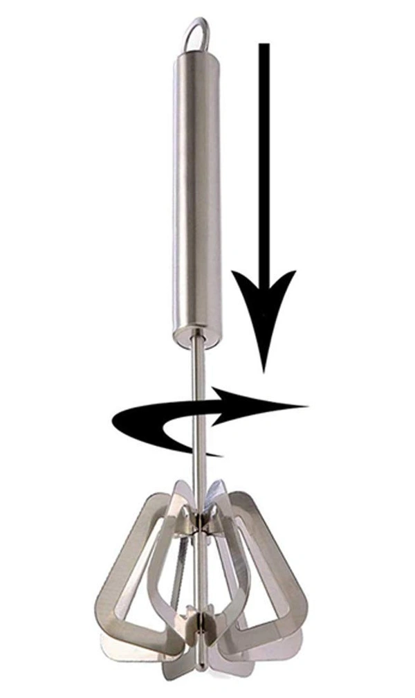 Stainless Steel Mix Egg, Lassi, Butter Milk Maker, Mixer Spring Hand Press Blender Whisk - Hiranagar, Kathua Jatwal