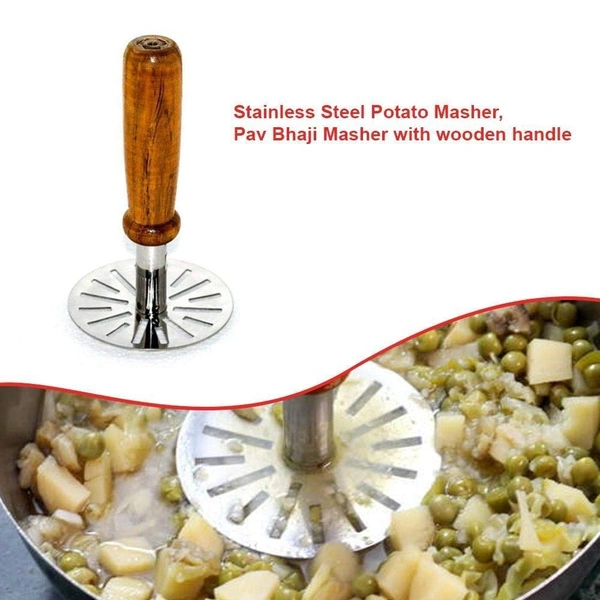 Vegetable/Potato/Pav Bhaji Masher with Wooden Handle - Hiranagar, Kathua Jatwal