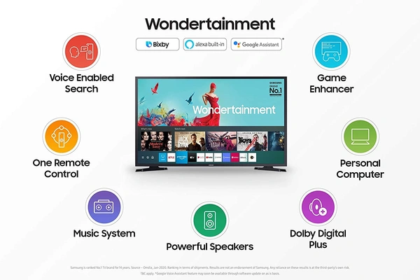 Samsung 80 cm (32 inches) Wondertainment Series HD Ready LED Smart TV UA32TE40AAKBXL (Titan Gray) - Free Scheduled Delivery