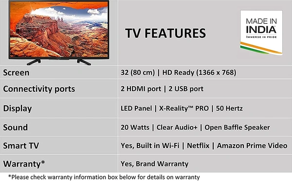 Sony Bravia 80 cm (32 inches) HD Ready Smart LED TV - Free Scheduled Delivery