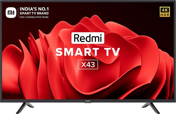 Redmi 108 cm (43 inches) 4K Ultra HD Android Smart LED TV X43 | L43R7-7AIN (Black) (2022 Model) - Free Scheduled Delivery