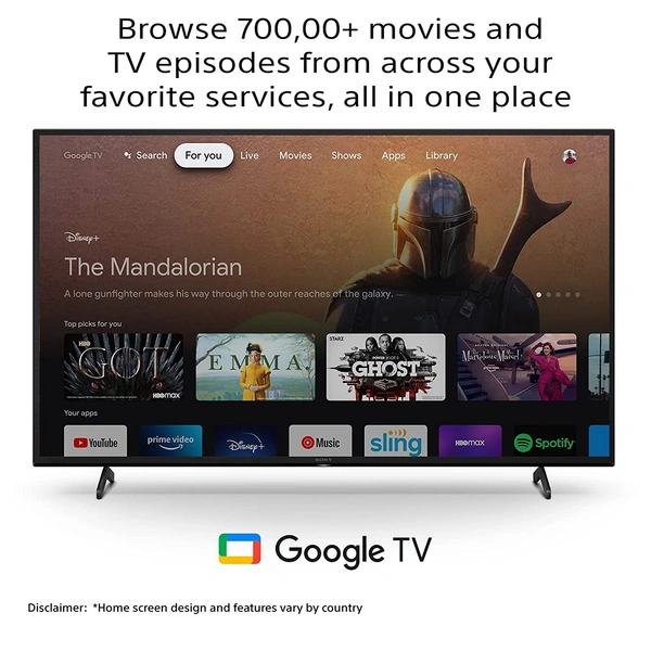 Sony Bravia 126 cm (50 inches) 4K Ultra HD Smart LED Google TV KD-50X75K (Black) with Alexa Compatibility - FREE Scheduled Delivery