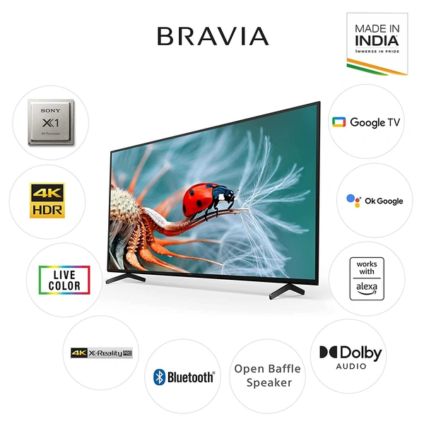 Sony Bravia 139 cm (55 inches) 4K Ultra HD Smart LED Google TV KD-55X74K (Black) (2022 Model) | with Alexa Compatibility - FREE Scheduled Delivery