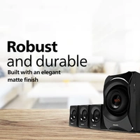 Philips Audio SPA8000B/94 5.1 Channel 120W Multimedia Speaker System with Bluetooth, 5x15W Satellite Speakers, LED Display, Robust Design & Matte Finish (Black) - Free Scheduled Delivery