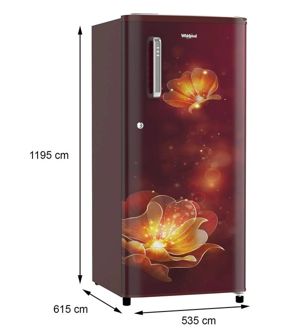 Whirlpool 190 L 4 Star Inverter Direct-Cool Single Door Refrigerator with IntelliSense Inverter Technology (WDE 205 PRM 4S INV, Wine Radiance, Inverter Compressor) - 3-5 Days