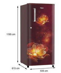 Whirlpool 190 L 3 Star Direct Cool Single Door Refrigerator (WDE 205 CLS PLUS 3S Wine Radiance) - Credit & Debit Cards Accepted, 3-5 Days