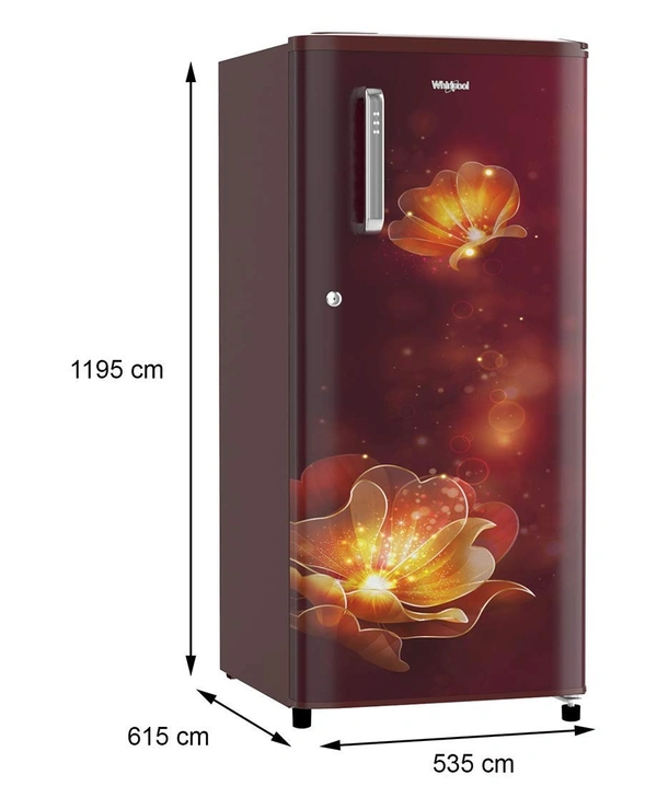 Whirlpool 190 L 3 Star Direct Cool Single Door Refrigerator (WDE 205 CLS PLUS 3S Wine Radiance) - Credit & Debit Cards Accepted, 3-5 Days