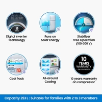Samsung 253 L 2 Star Inverter Frost-Free Double Door Refrigerator (RT28A3032GS/HL, Gray Silver) - Credit & Debit Card Accepted, 3-5 Days
