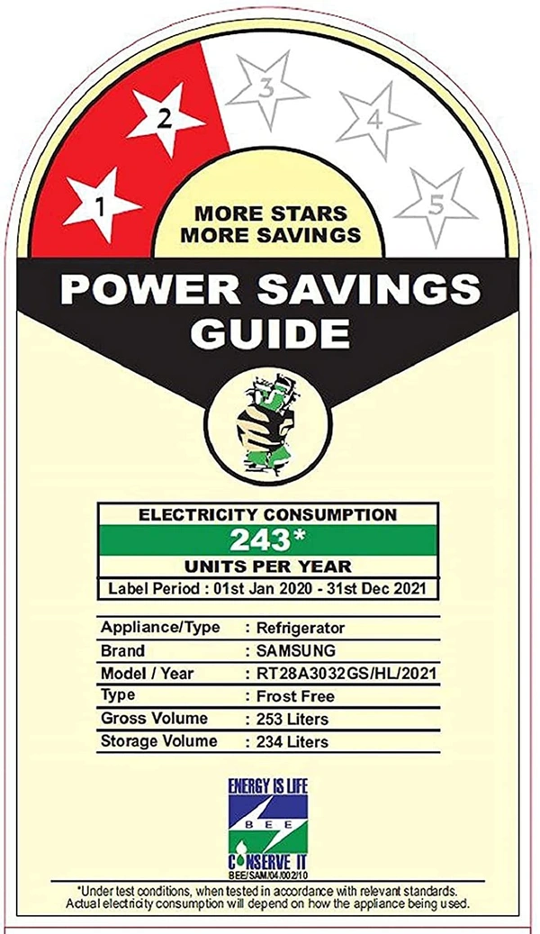 Samsung 253 L 2 Star Inverter Frost-Free Double Door Refrigerator (RT28A3032GS/HL, Gray Silver) - Credit & Debit Card Accepted, 3-5 Days